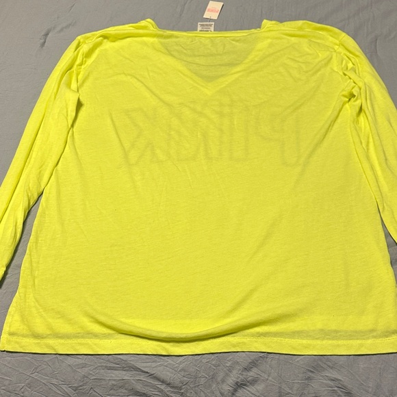 PINK Victoria's Secret Neon Yellow Tee - Picture 5 of 6